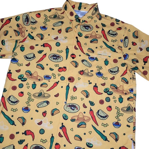 Funny guy creation novalty Mexican Food Print Shirt XL Taco burrito Taco Tuesday - Picture 6 of 8